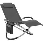 Juskys Gartenliege klappbar Sonnenliege Schaukelliege - Outdoor Liegestuhl mit Abdeckplane zusammenklappbar - Moderner Schaukelstuhl zum Relaxen