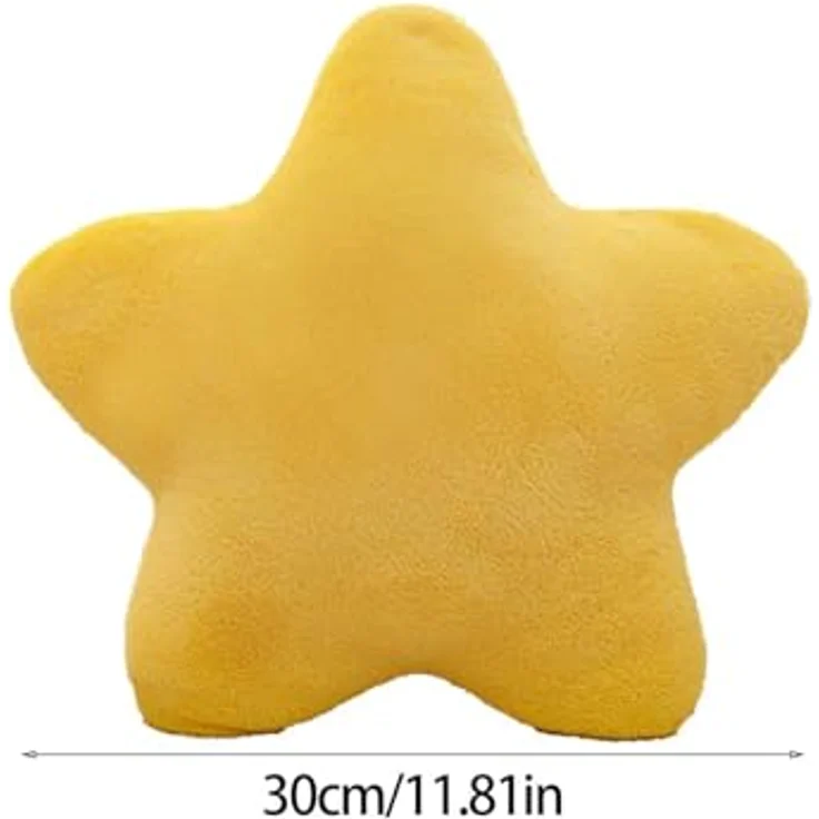 Kuschelkissen Kinder Sternkissen, Plüsch Kissen Dekokissen für kuschelecke kinderzimmer, Weiche Flauschige Sternform Zierkissen Sofakisse für Heimdekoration (Gelb,30CM) – Bild 8