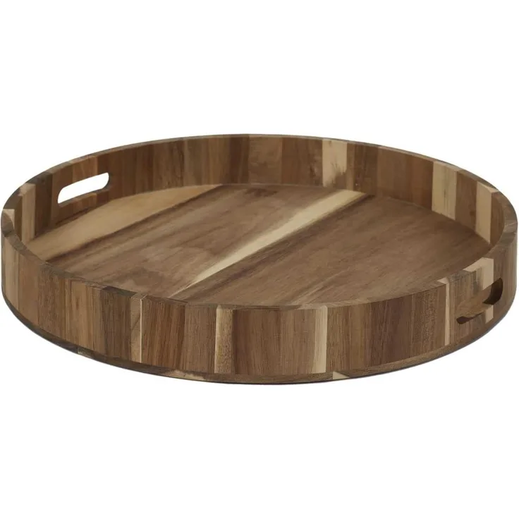 HOME DECO FACTORY, KA5092, Acacia Tray 40 cm - Elegant and Practical for Serving Your Dishes in Style, Easy to Transport and clean, Perfect for Any Occasion - Brown