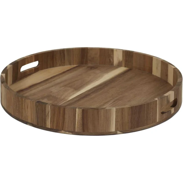 HOME DECO FACTORY, KA5092, Acacia Tray 40 cm - Elegant and Practical for Serving Your Dishes in Style, Easy to Transport and clean, Perfect for Any Occasion - Brown – Bild 1