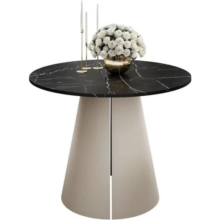 Lookway Esstisch LAVA Runder ausziehbarer Tisch mit Metallgestell (1x Tisch), Durchmesser: Ø 100 / 120 cm – Bild 4
