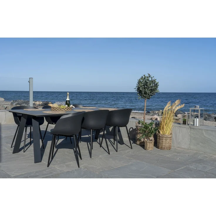House Nordic Esszimmerstuhl, schwarz mit schwarzen Beinen - 2er set – Bild 7