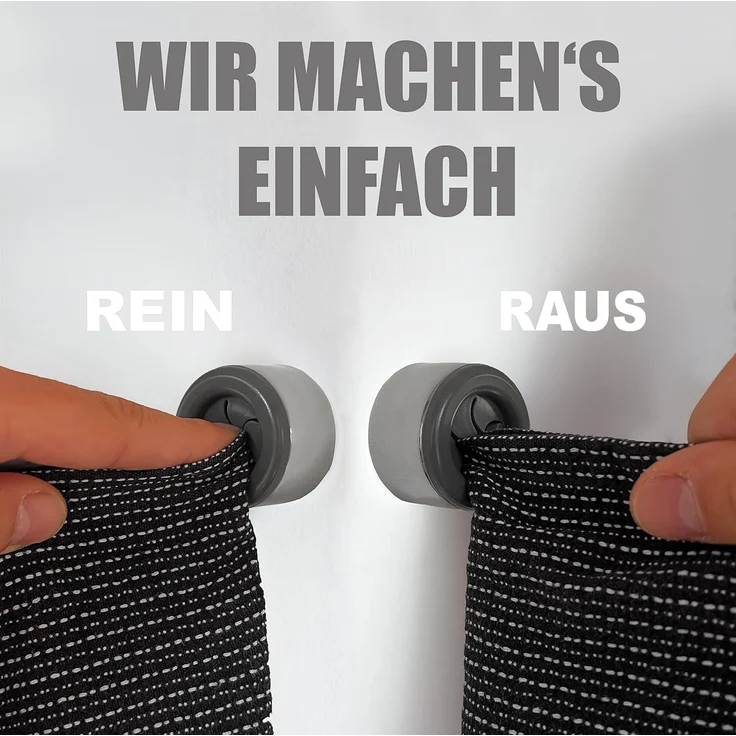 4 Premium Handtuchhalter im Set für Bad, Küche und Haushalt aus Edelstahl - Geschirrtuchhalter - Handtuchhaken - Rund - Chrom - selbstklebend ohne bohren (Dunkelgrau) – Bild 2