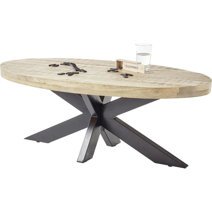 Couchtisch >Mouzaki< in Mangoholz aus Massivholz,Metall - 120x45x60cm (BxHxT)