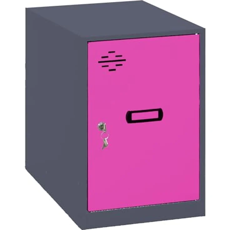 Simon Rack Simonlocker Kommode, klein, 475 x 400 x 500 mm, Amario aus Metall, mit Schlüssel, Anthrazit/Rosa – Bild 2