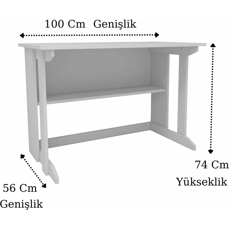 Skye Decor 'Pillar - White' Schreibtisch, Weiß, 100 x 74,3 x 55,5 cm – Bild 6