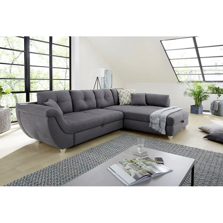Jockenhöfer Gruppe Ecksofa Maranello L-Form, mit großem Stauraum, Gästebett- und Relaxfunktion, Nosagfederung – Bild 1