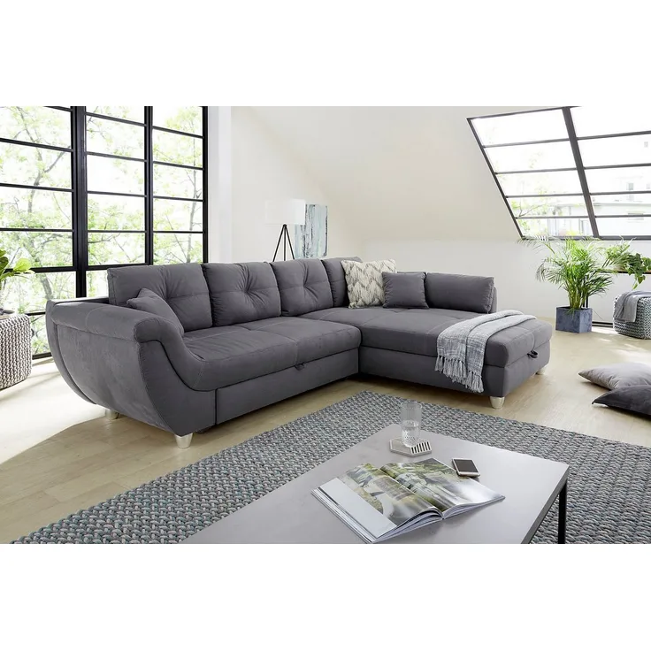 Jockenhöfer Gruppe Ecksofa Maranello L-Form, mit großem Stauraum, Gästebett- und Relaxfunktion, Nosagfederung
