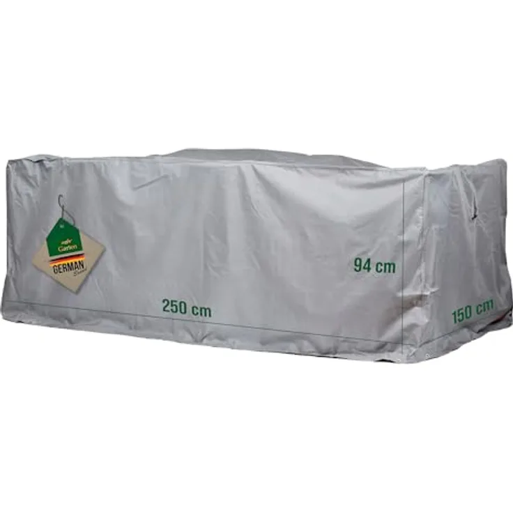 Mehr Garten Gartenmöbel Abdeckung, rechteckig 250x150x94 cm, grau, Oxford 600D, wasserdicht, UV-beständig, wetterfest