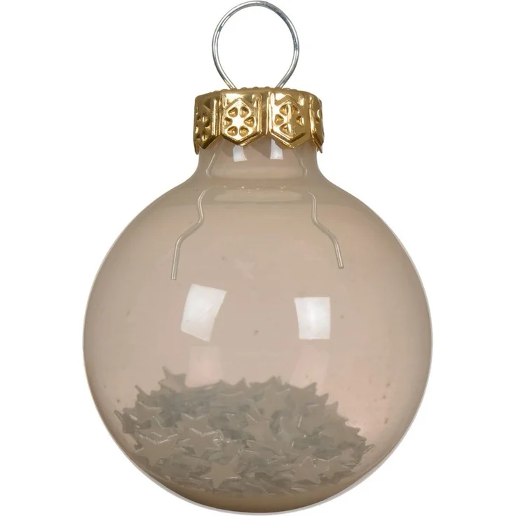 Kaemingk Weihnachtsbaumkugel, Weihnachtskugeln Glas 3cm mit Sternfüllung 9 Stk Perle transparent – Bild 3