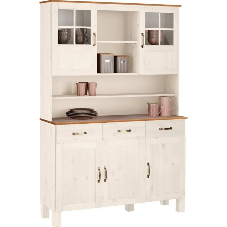Home affaire Küchenbuffet Alby Breite 125 cm, 2 Glastüren, 2 Schubladen – Bild 5