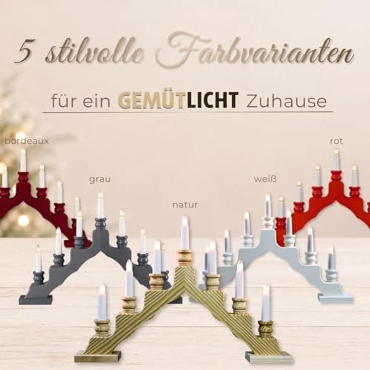 Weigla Lichterbogen Schwede, Weihnachtsdeko, Made in Germany (1-tlg), 7-flammig – Bild 10