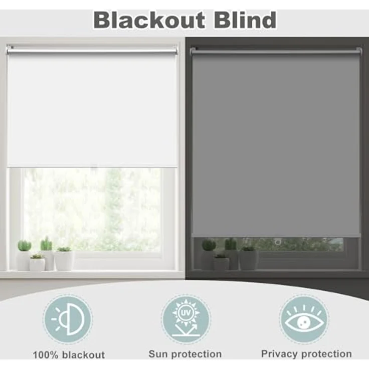WOLTU Verdunkelungsrollo ohne Bohren, Klemmfix Thermorollo innen, Sicht- & Sonnenschutz Rollo, Schnurlos, Klemmrollo für Fenster & Türen, 70x150 cm, Weiß – Bild 4