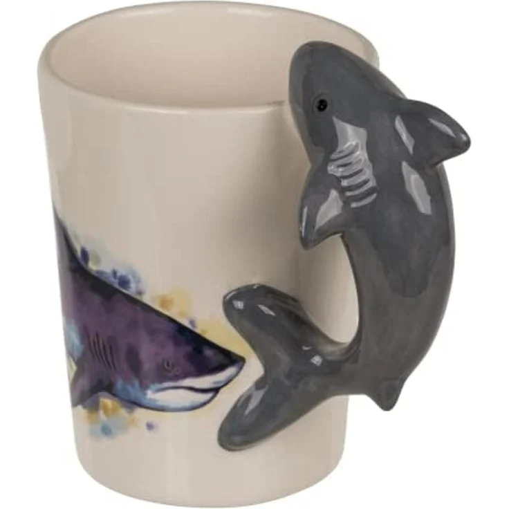 Tasse ca. 300 ml im 3D Design Meereswelt mit verschiedenen Motiven Kaffeetasse Hai – Bild 5