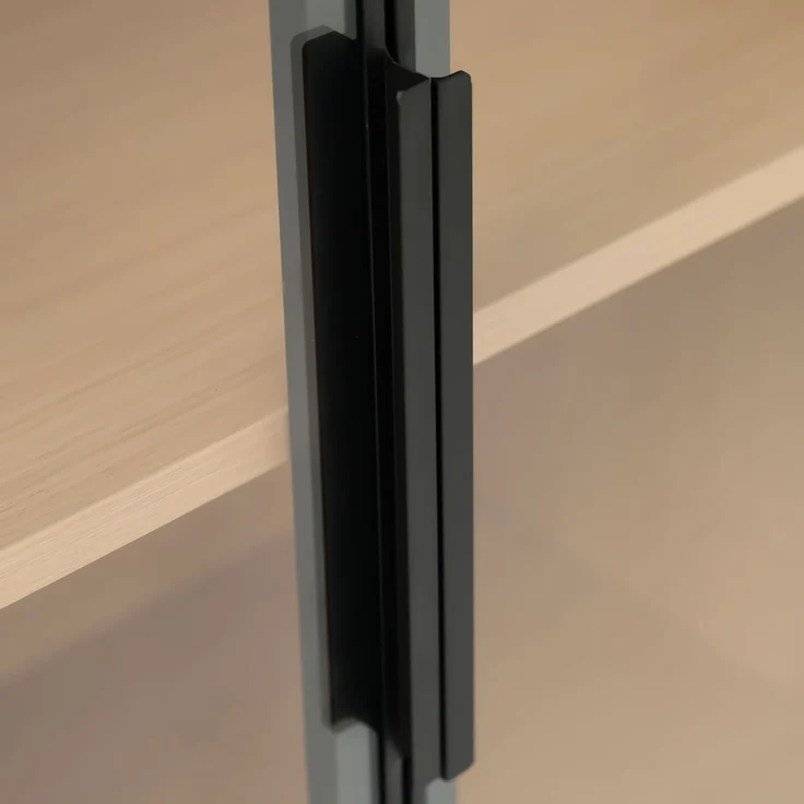 ZUBALIYA Multifunktionsschrank 110,5×35×160cm-Vitrine mit Glastür und LED, Seitenauszug, Rollschrank - Hochschrank im modernen Stil, Vitrine,Esszimmerschrank,Bücherregal, Badezimmerschrä – Bild 17