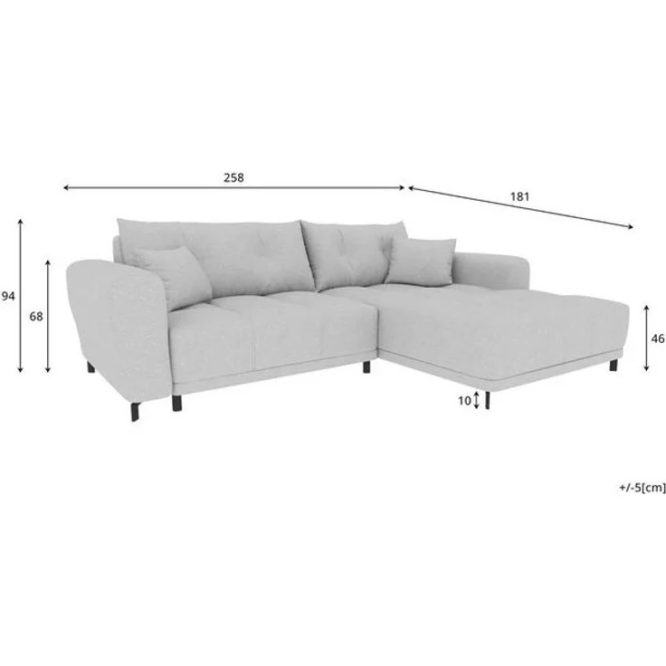 99rooms Massimo Ecksofa Strukturstoff NEVE Salbeigrün mit Schlaffunktion Rechts – Bild 2