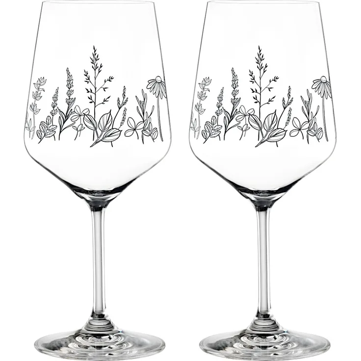 NACHTMANN 105723 TATTOO BOTANICAL BLACK Spritz/Wein Glas 2er Set