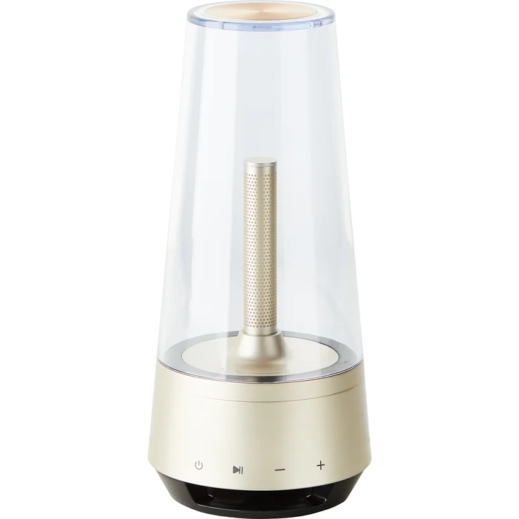 Brilliant Lampe Kinnie LED Tischleuchte Lautsprecher grau/transparent Metall/Holz grau 1,2 W LED integriert – Bild 2