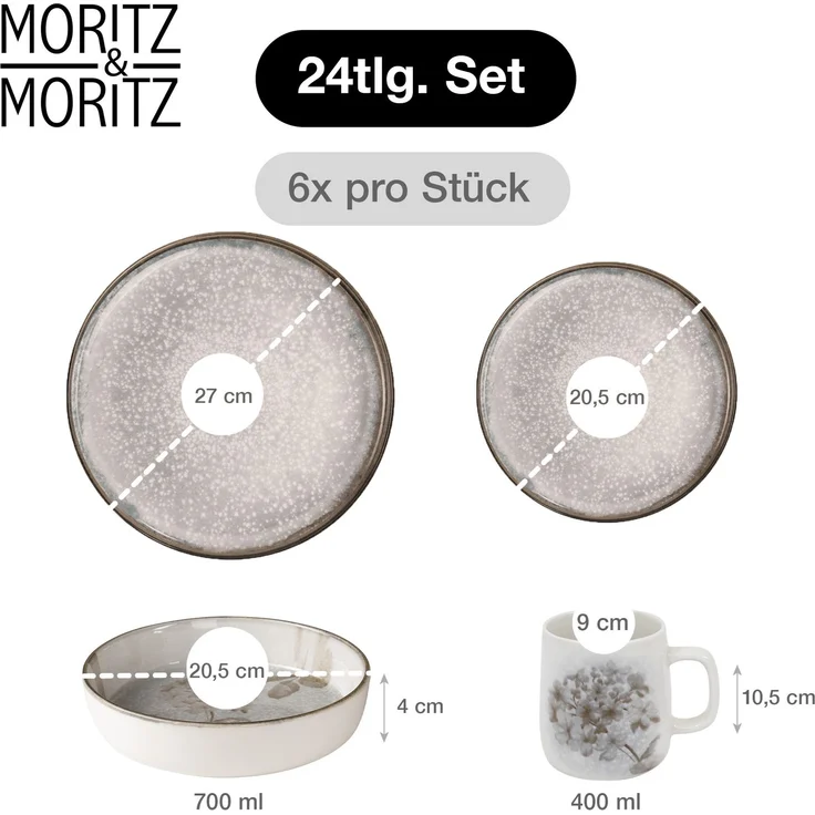 Moritz & Moritz BLOSSOM Geschirrset 24tlg – Bild 2