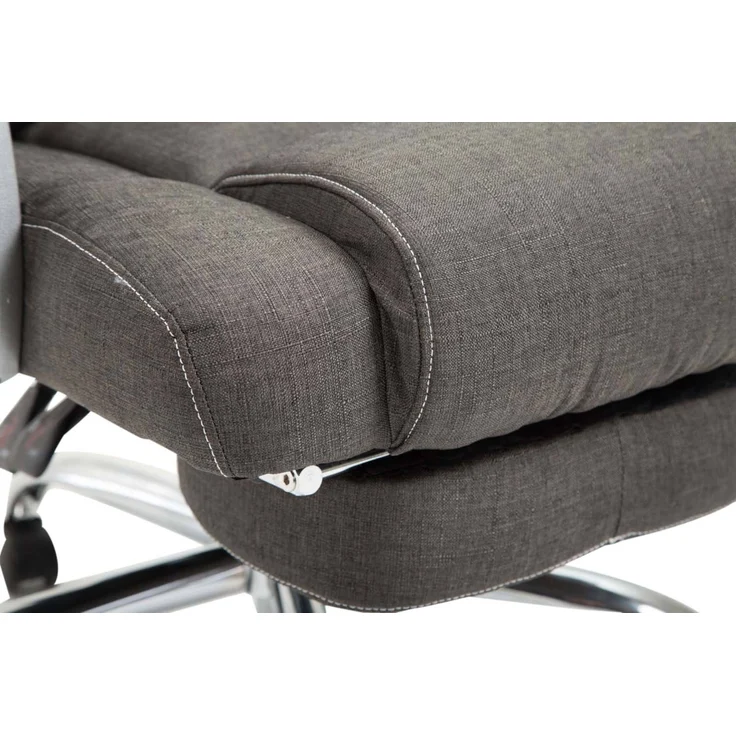 DELUKE® Bürostuhl MIAMI Stoff - 118x68x64, Dunkelgrau Stoff Metall in Chromoptik Gestell ergonomische Bürostühle Homeoffice Stuhl mit Rollen – Bild 8