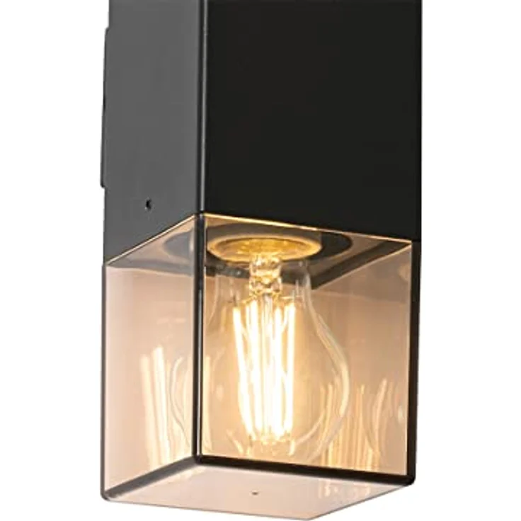 Qazqa Denmark, Moderne 2-flammige Außen Up and Down Wandleuchte, Schwarz mit Rauchglas, max. 15W, IP44, geeignet für LED – Bild 3