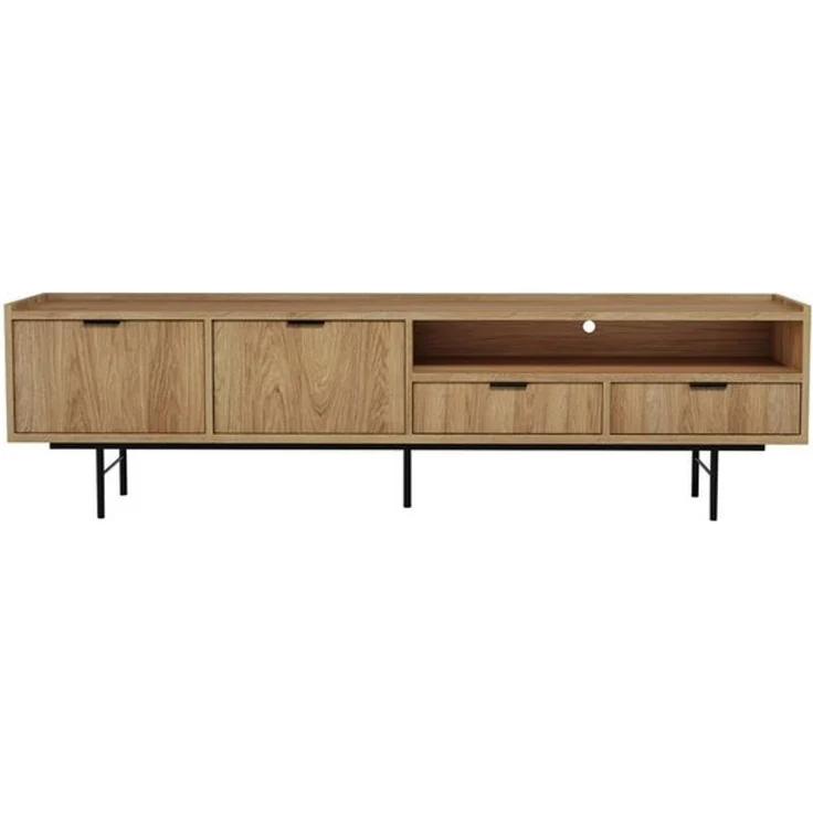 Beautysofa TV-Schrank Evron mit 2 Schubladen, 2 Türen und offene Ablage (zwei moderne Farben zur Auswahl) Breite: 200 cm – Bild 4