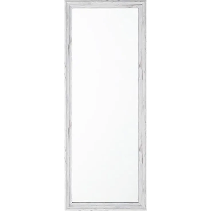 Wandspiegel weiß / Holzoptik rechteckig 50x130 cm BENON