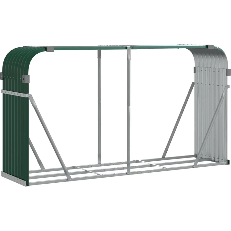vidaXL Kaminholzunterstand Grün 234x45x100 cm Verzinkter Stahl 364545 – Bild 1