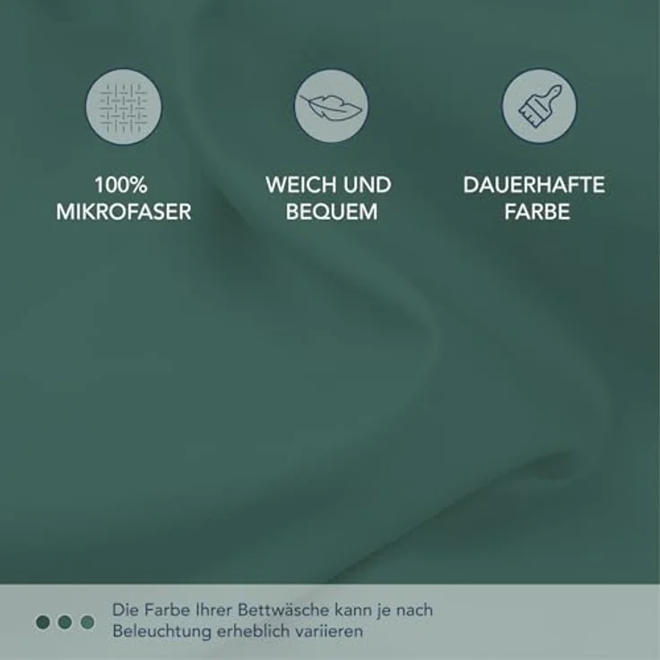 Dreamzie Spannbettlaken 90x200 cm - 35 cm Tiefe Tasche - 100% Mikrofaser Bettlaken - Petrolgrün, Schadstoffgeprüft(Oeko TEX), Bettlaken mit Gummizug – Bild 5