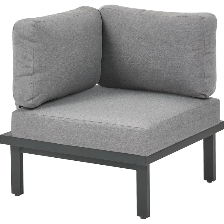 Garten Ecksofa mit Tisch 5-Sitzer FIVIZZANO Akazienholz Dunkelgrau – Bild 9