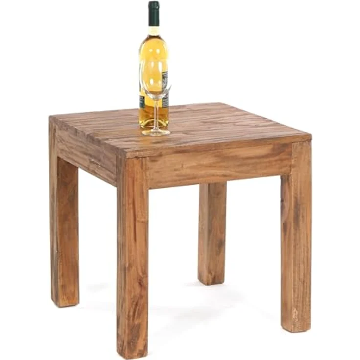 DESIGN DELIGHTS Couchtisch Square 50, vintage Holz, Natur, 50x50x50 cm, Beistelltisch für Wohnzimmer und Leseecke – Bild 4