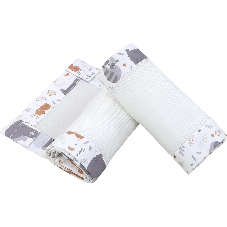 TupTam Bettnestchen TupTam Gitterstäbe Schutz Netz Babybett Nestchen 3D Mesh 2 Pack