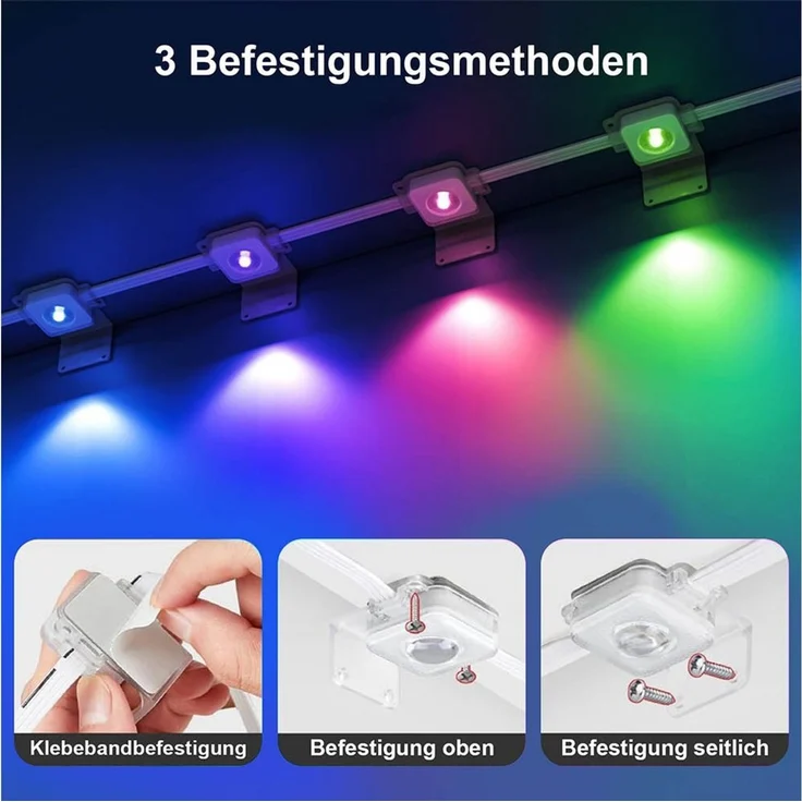 LMaxhome LED Stripe Außen permanent, RGBIC Dachbeleuchtung, WLAN, IP65, Musikmodus, Smart Außenbeleuchtung mit App, dimmbar, für Weihnachten & Halloween – Bild 2