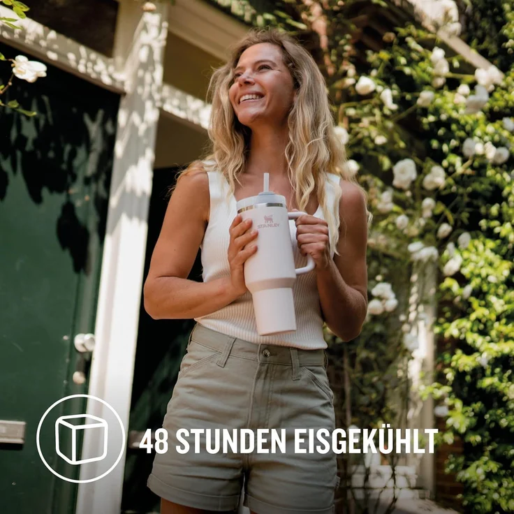 Stanley Quencher H2.0 Flowstate Trinkflasche Mit Strohhalm 1.2L - Thermobecher Kühlt 11 Stunden - 48 Stunden Eisgekühlt - Spülmaschinenfest - Thermosflasche BPA Frei - Edelstahl Trinkbecher - Lupine – Bild 4
