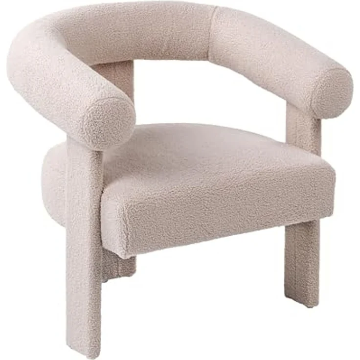 Sessel ILBRO Bouclé Hellbeige – Bild 1