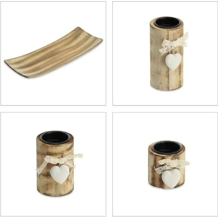 3 Herz Teelichthalter mit Tablett 10041575 – Bild 9