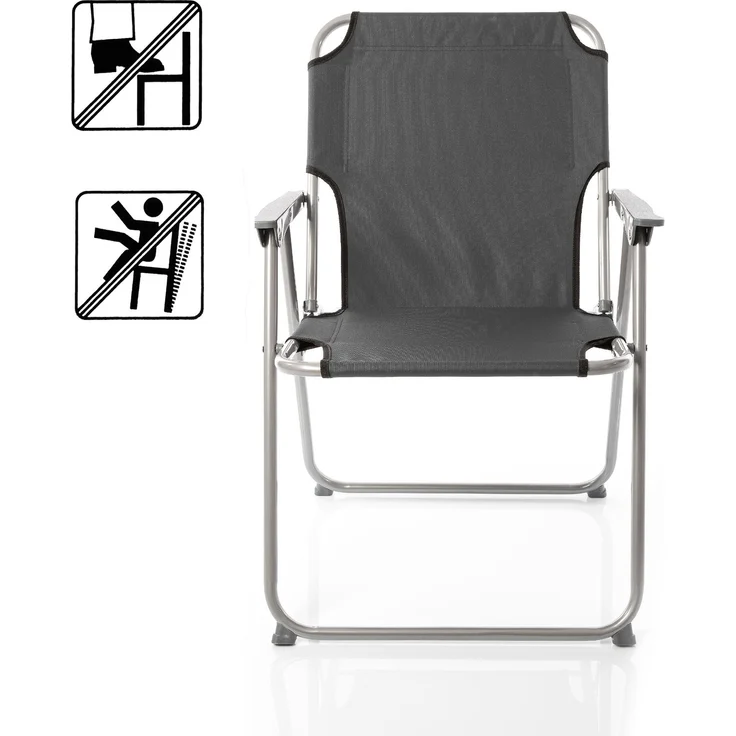 BigDean 6X Klappstuhl Faltstuhl Angelstuhl – Anthrazit/Grau robust klappbar bis 120kg belastbar - klassischer Gartenstuhl für Garten & Camping - Campingstuhl faltbar – Bild 4