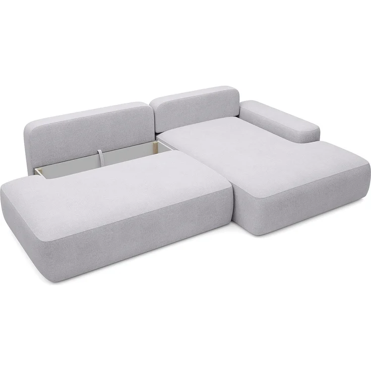 Vente-unique - DAVISO - Schlafsofa - Plastik - Kunststoff (PVC) - Hellgrau - 276 x 164 x 87 cm – Bild 6