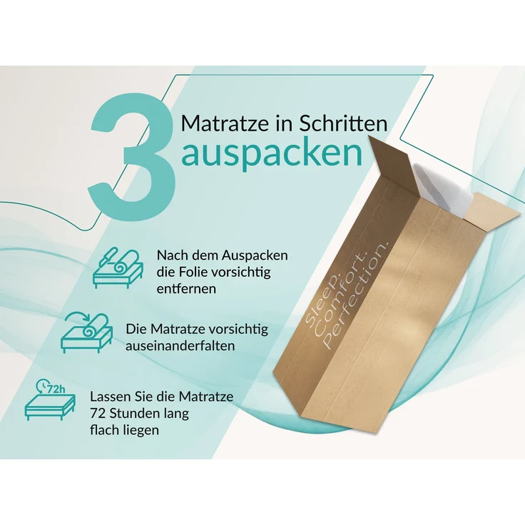 Taschenfederkernmatratze H3 – 7 Zonen Rollmatratze, abnehmbarer waschbarer Bezug, für Allergiker geeignet, Latex - 160 x 200 cm - TENE - SIVO – Bild 8