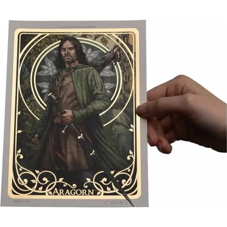 Weta Workshop Herr der Ringe Kunstdruck Aragorn Art Card, 14 x 21 cm, Limited Edition, 300 g/m2 Eco Natural Papier – Bild 2