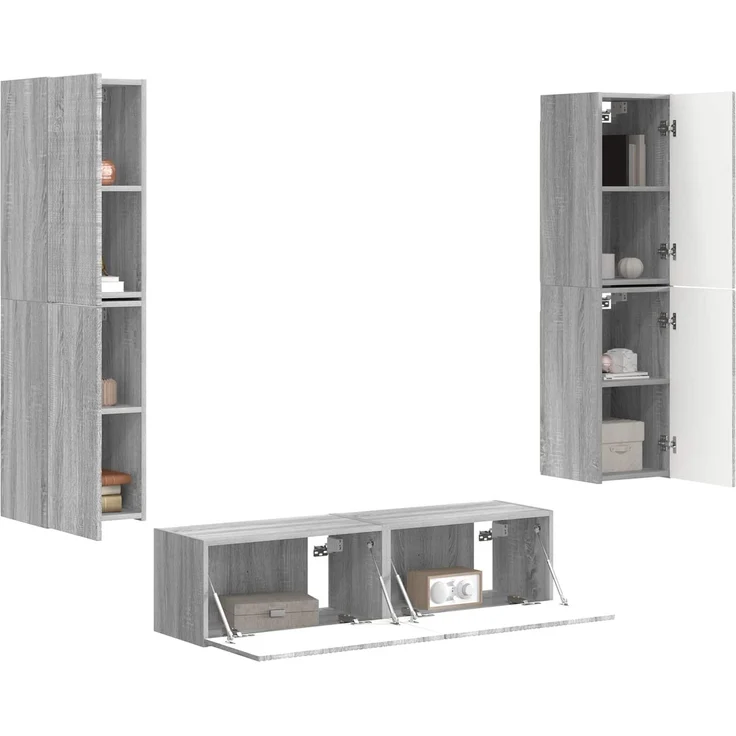 vidaXL TV-Schrankset 6 stk. 31 x 30 x 60 cm Sonoma-Grau 3409129 – Bild 3