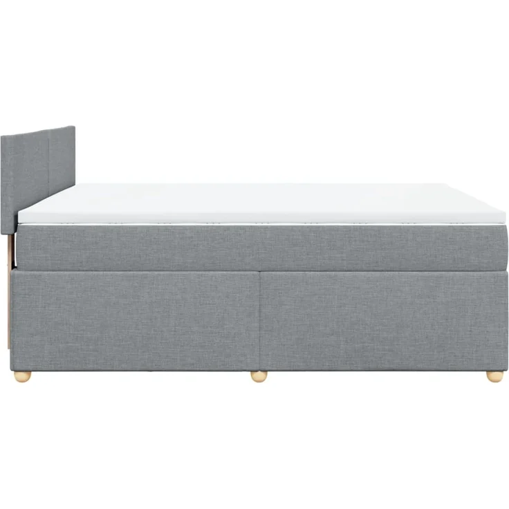 vidaXL Boxspringbett mit Matratze Hellgrau 140x190 cm Stoff 3288968 – Bild 7