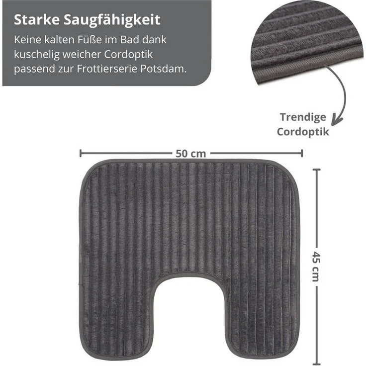 liebling Badematte Badvorleger, Badteppich, rutschhemmend beschichtet, fußbodenheizungsgeeignet, Polyester, quadratisch, starke Saugfähigkeit, für alle Bodenbeläge, in verschiedenen Farben – Bild 2