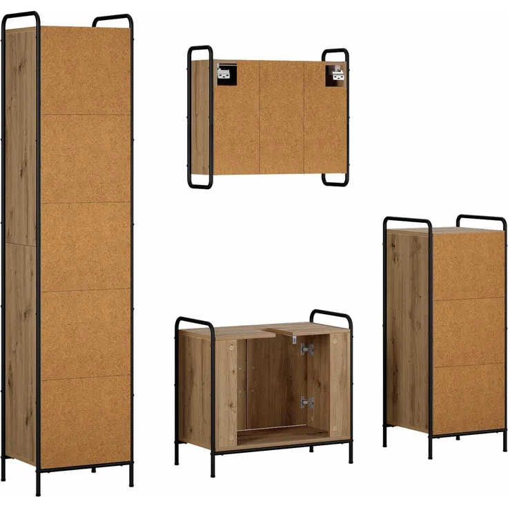 vidaXL Badezimmerschrank-Set 4 stk. Artisan-Eiche 40 x 36 x 181 cm 3444596 – Bild 8