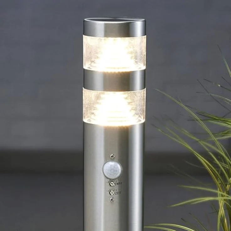 Lindby Edelstahl LED Wegeleuchte 60 cm, Pollerleuchte mit Bewegungsmelder, spritzwassergeschützt IP44, 11W, warmweiß – Bild 4