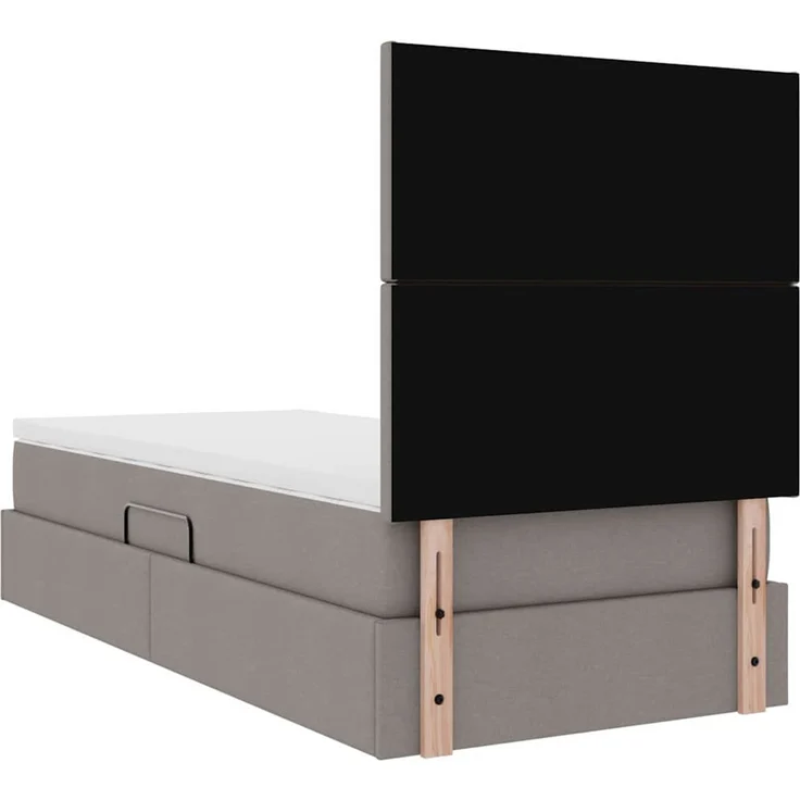 vidaXL LED-Speicherbett mit Matratze Taupe 100 x 200 cm Stoff 3372336 – Bild 12