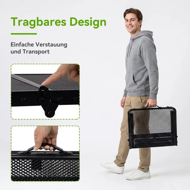 SEHAUSEU Campingtisch klappbar Klapptisch höhenverstellbarer Grilltisch – Bild 4