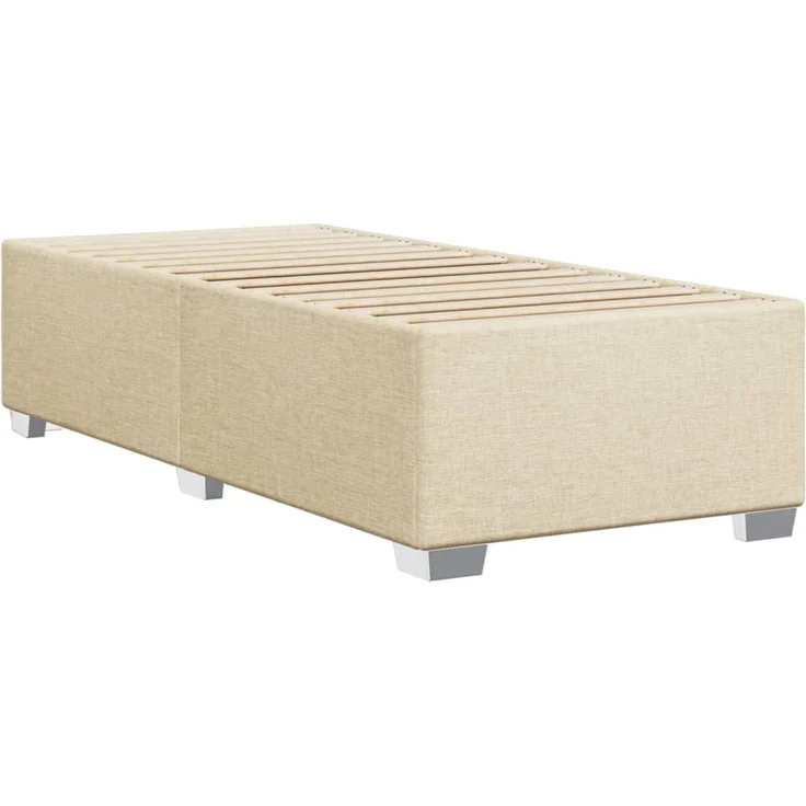 vidaXL Bettgestell ohne Matratze Creme 90x200 cm Stoff 3284448 – Bild 5