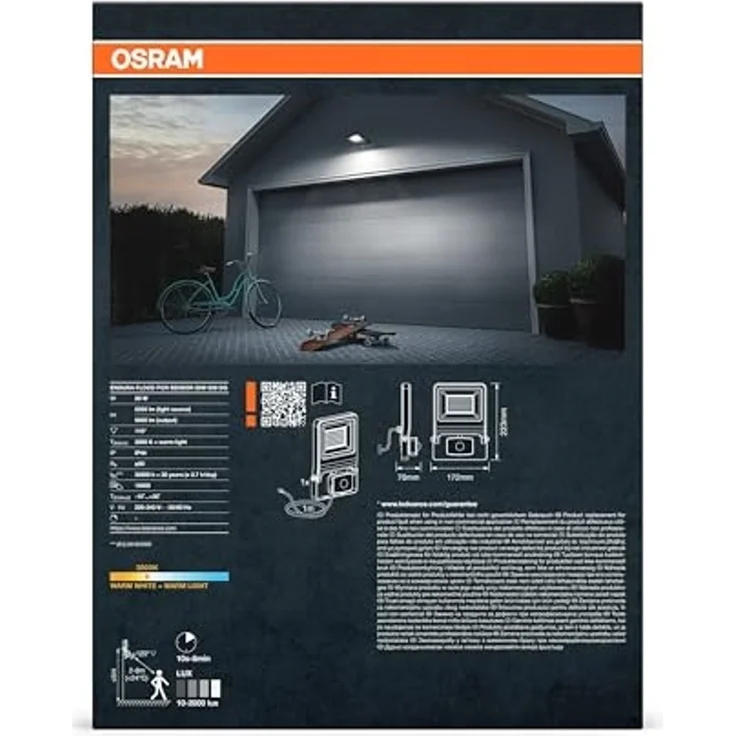 Osram Außenleuchte Endura Flood Bewegungsmelder 50W PCR dunkelgrau warmweiß – Bild 4