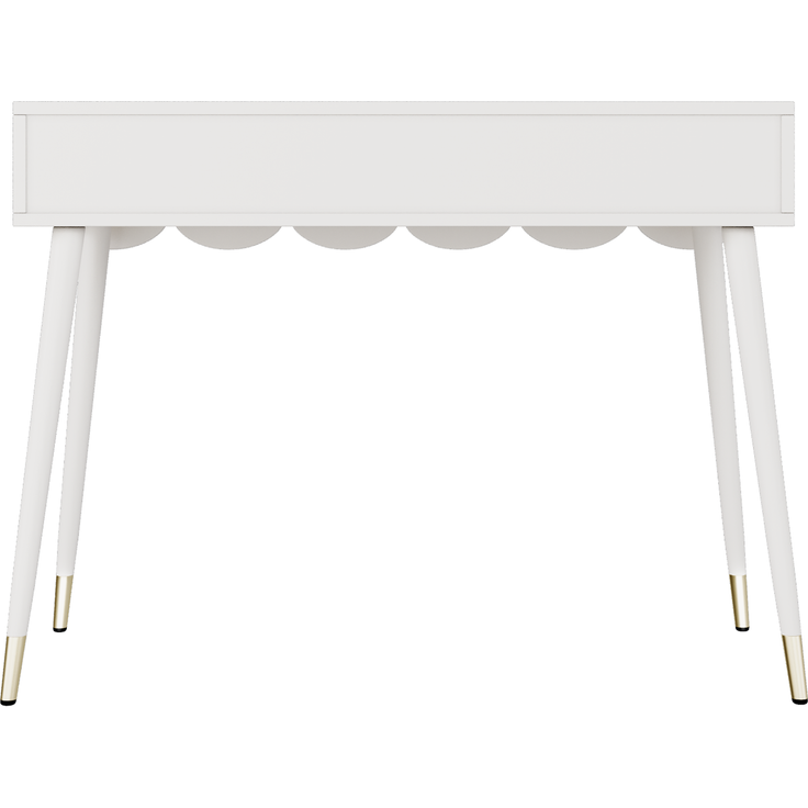 Schminktisch mit 2 Schubladen und Metallfüßen, 100x40x76 cm, Weiß – Bild 7